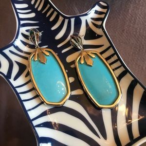 Kendra Scott statement earrings - turquoise/gold